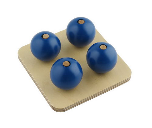 Four Blue Balls On
Small Pegs