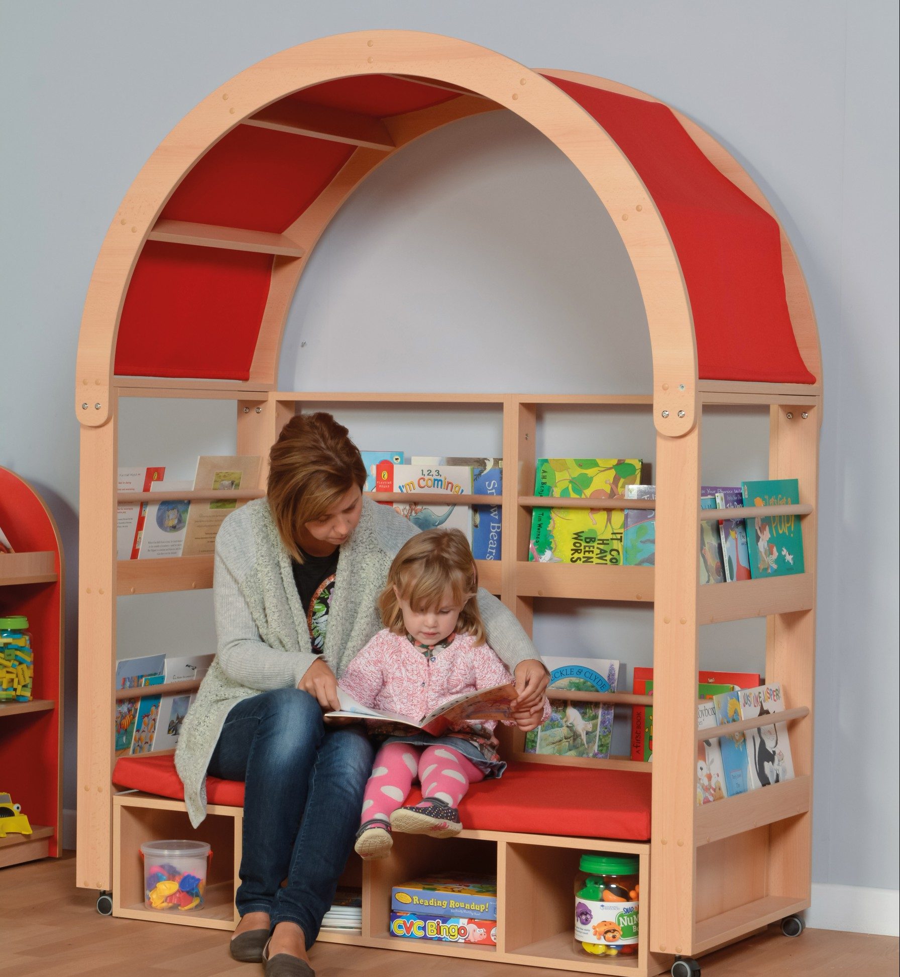 Bookshelf Arch with Bench