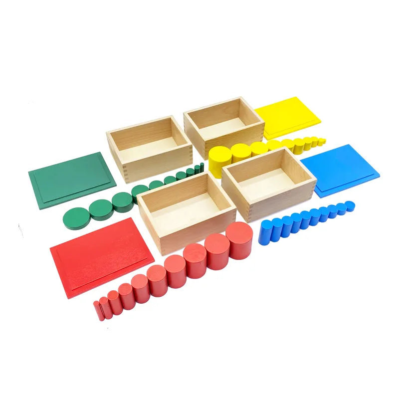 Montessori Sensorial | Knobless Cylinders Beechwood