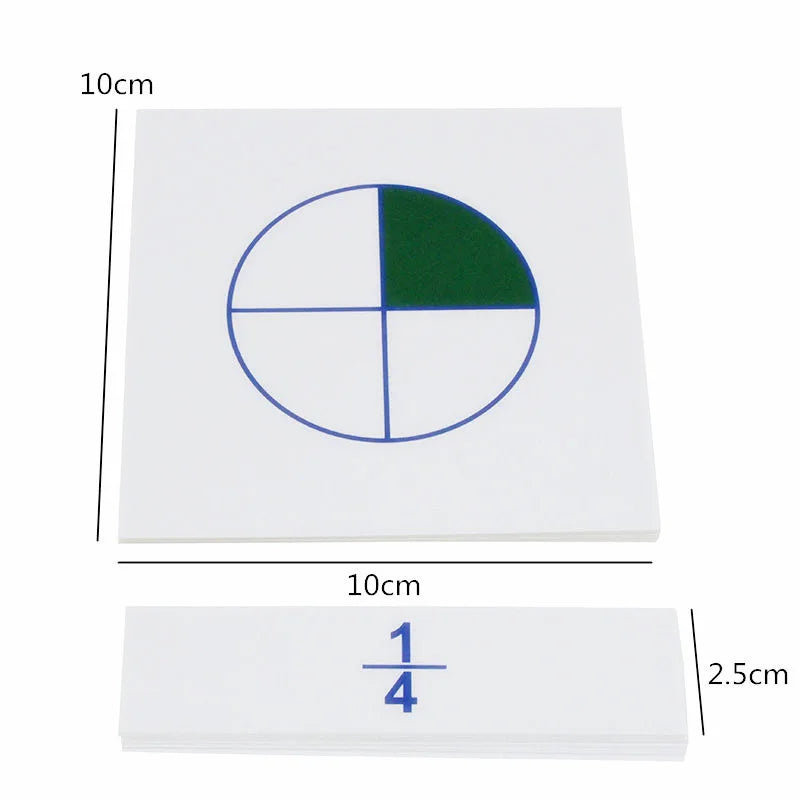 Montessori Cards For Large Fraction Skittles