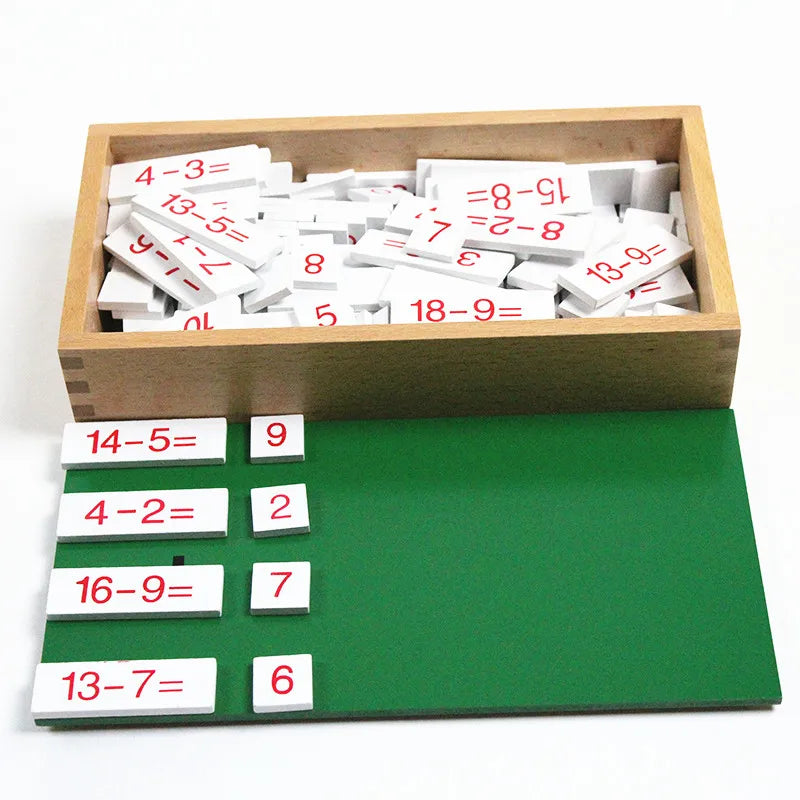 Montessori Subtraction Equations and Differences Box