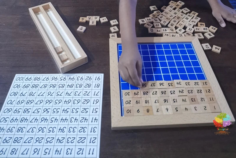 Montessori Wooden Hundred Board 1-100