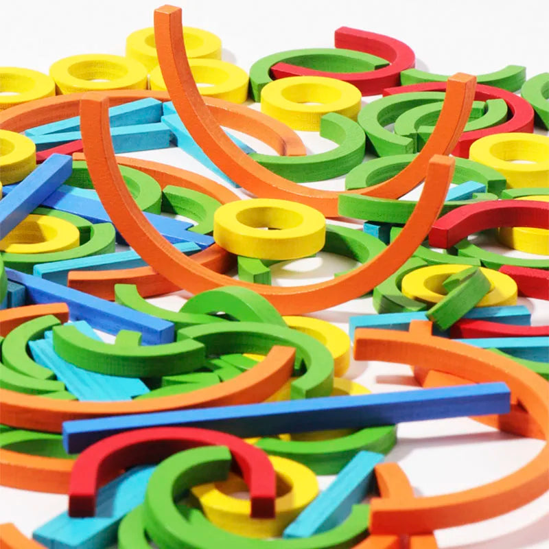 Wooden Creative Sticks And Rings Puzzle