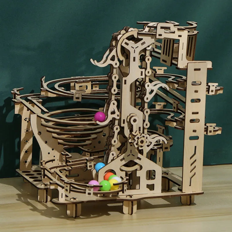 335PCS Marble Run Set - 3D Wooden DIY Maze Model