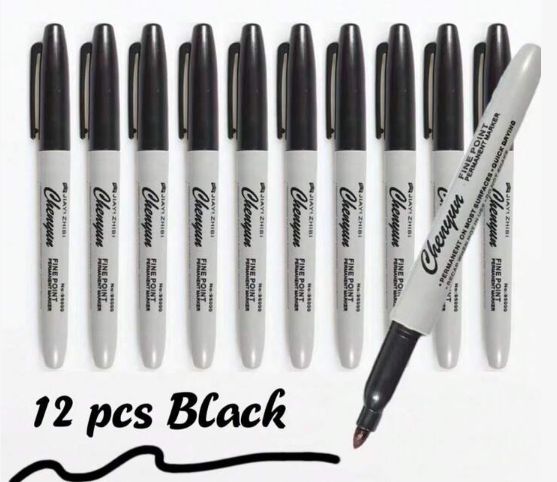 Permanent Markers (pack of 12) - Black