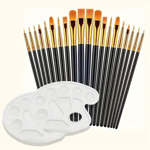 Paint brush 20pc and 2 palette set