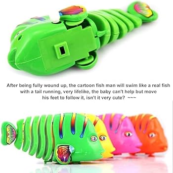 Plastic Wind-Up Wiggle Fish Toys