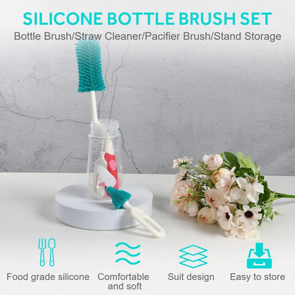 3-Piece Silicone Bottle Brush Set