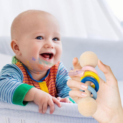 Three Rings Wooden Rattle