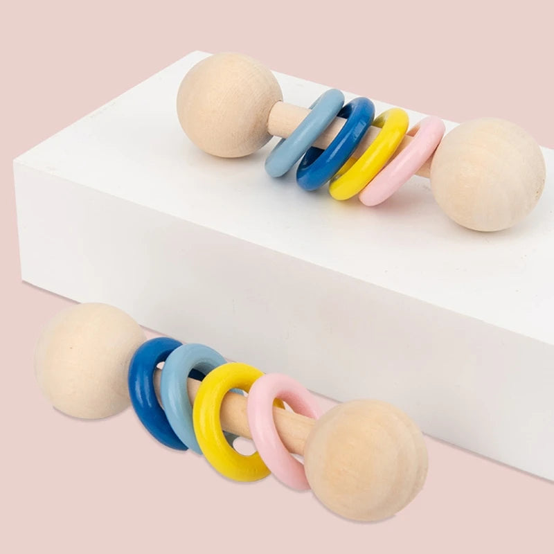 Three Rings Wooden Rattle