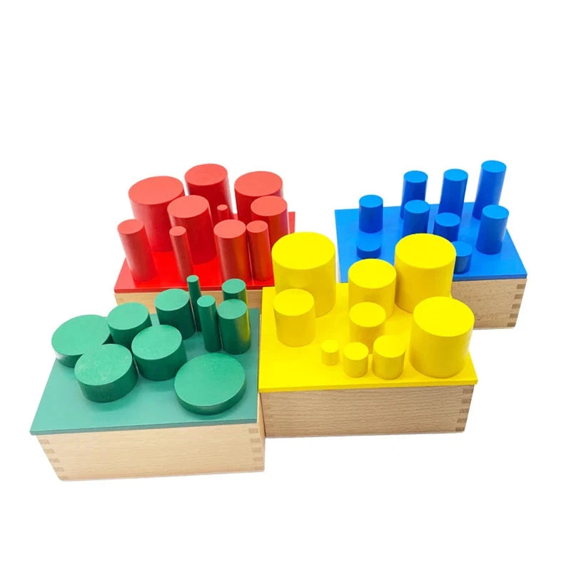 Montessori Sensorial | Knobless Cylinders Beechwood