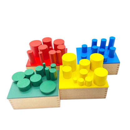 Montessori Sensorial | Knobless Cylinders Beechwood