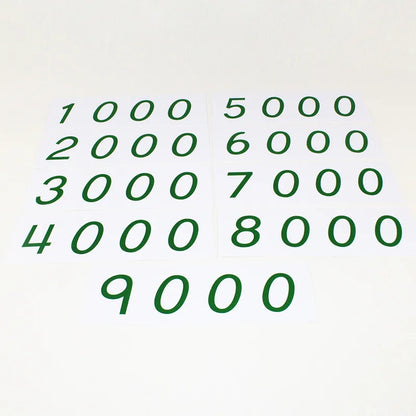 Montessori Large PVC Number Cards With Box 1-9000