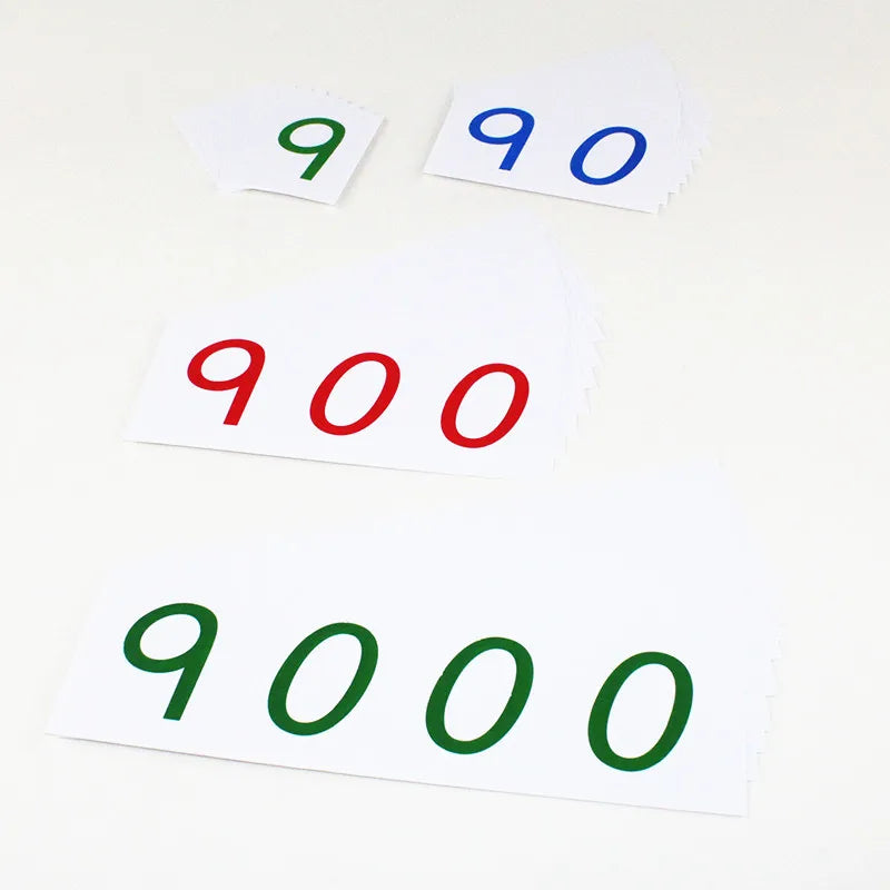 Montessori Large PVC Number Cards With Box 1-9000