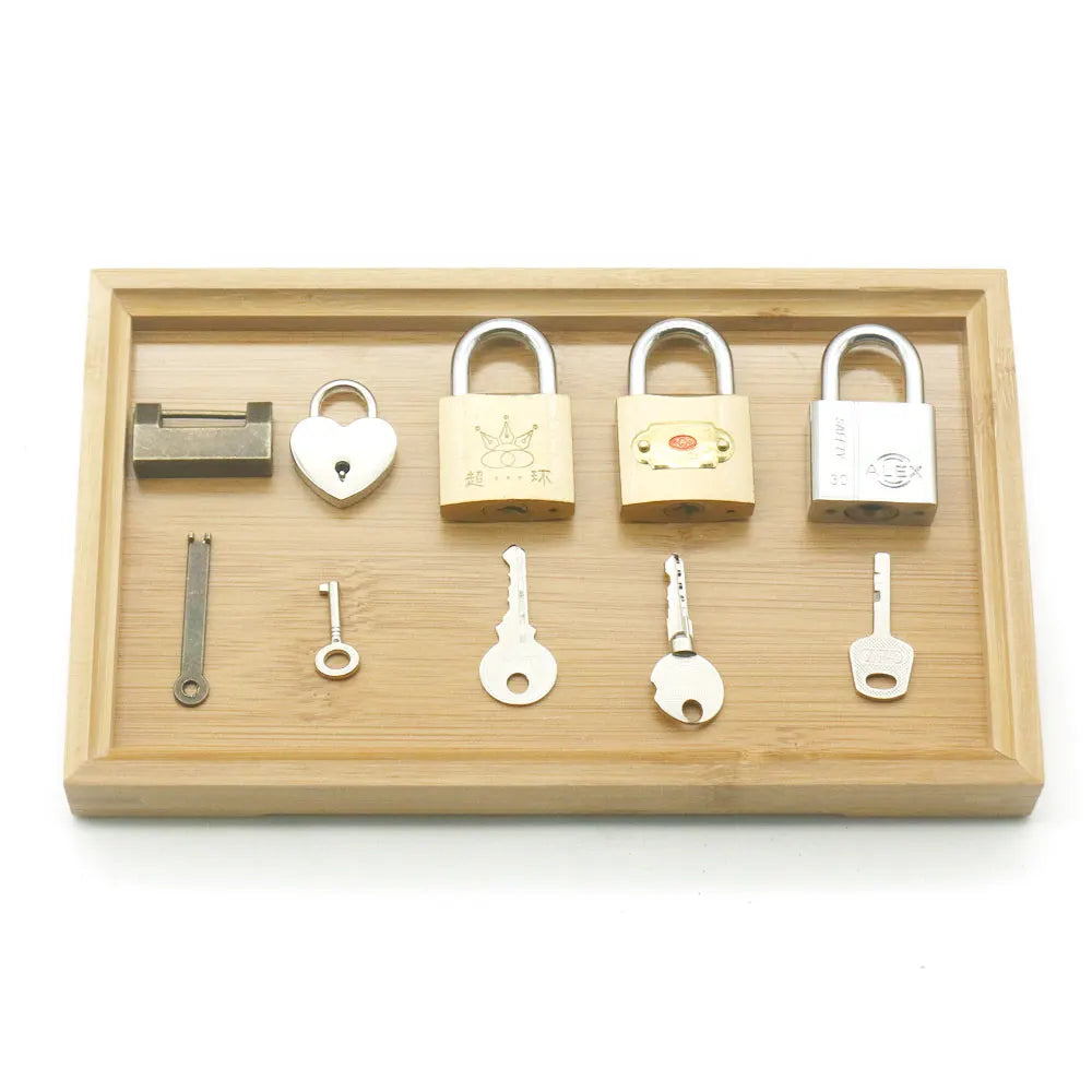 Practical Life Materials | Montessori Locks and Keys with Tray