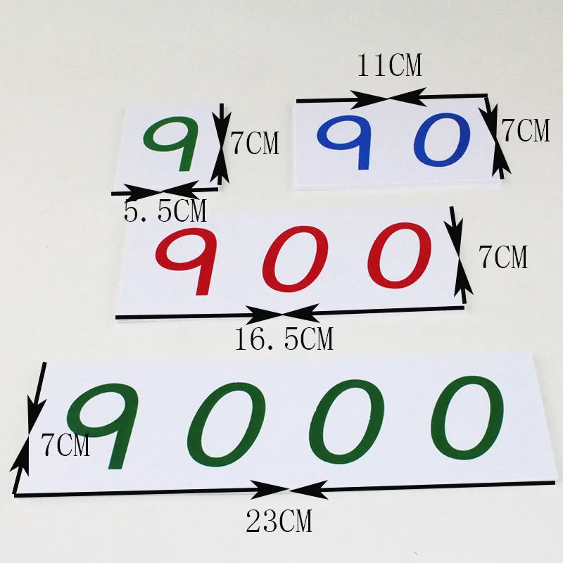 Montessori Large PVC Number Cards With Box 1-9000