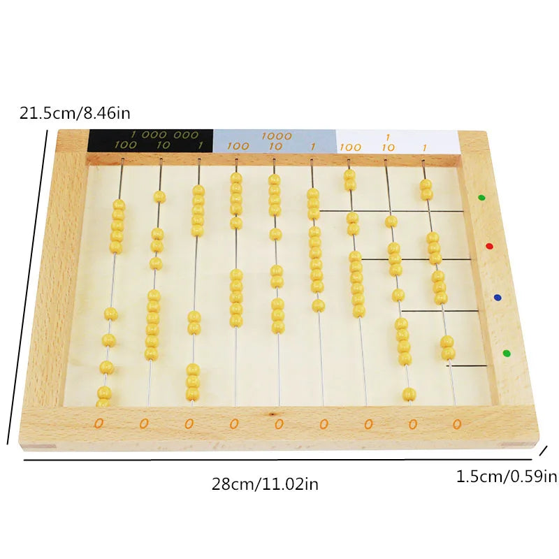 Montessori Wooden Flat Bead Frame