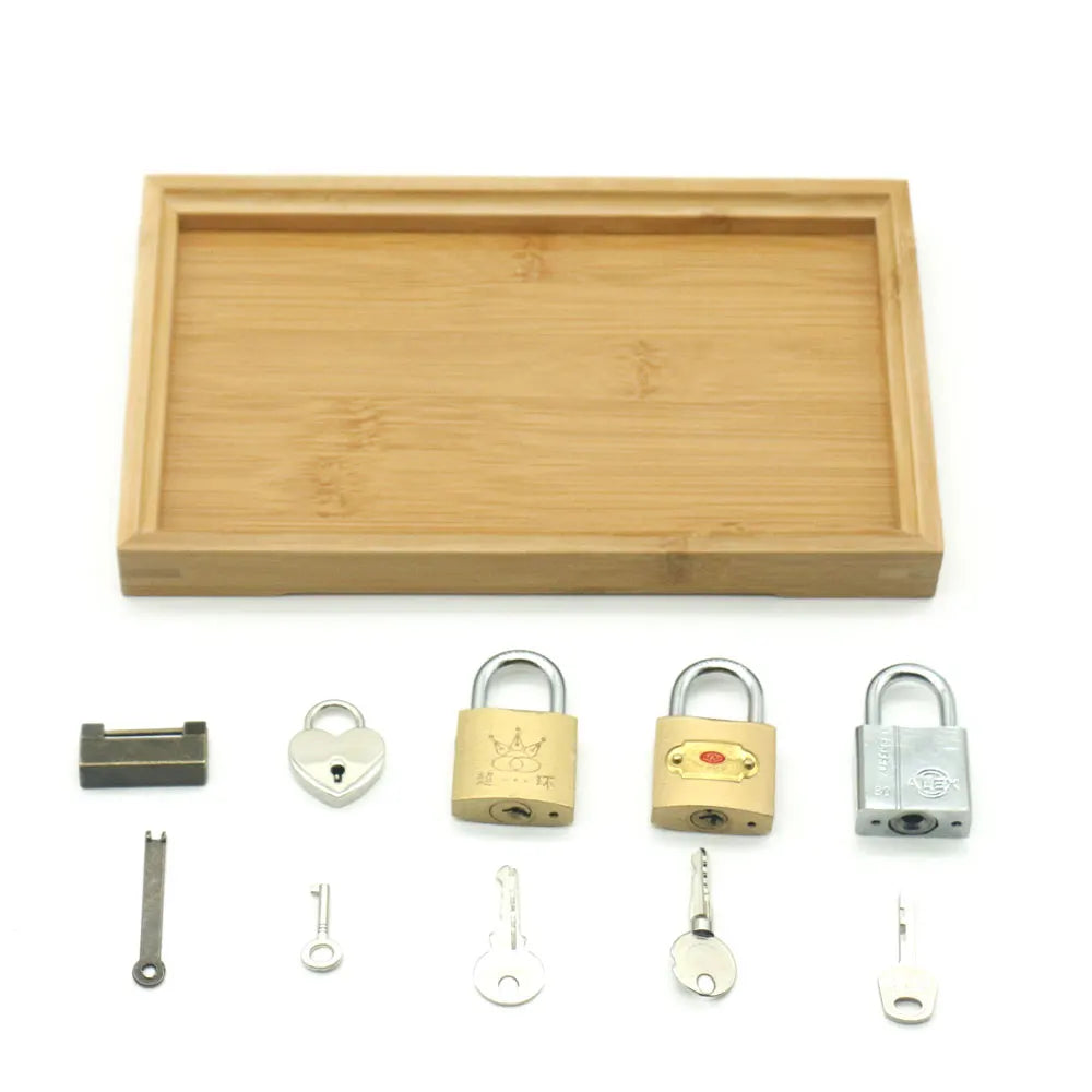 Practical Life Materials | Montessori Locks and Keys with Tray