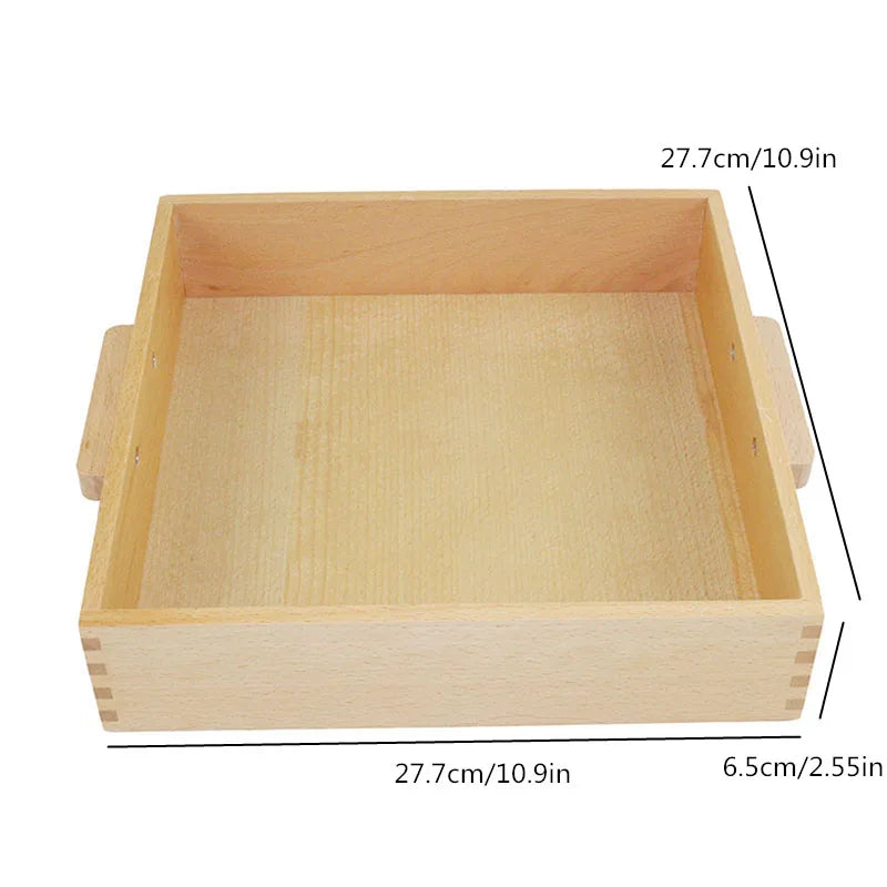 Montessori Tray for 9 Wooden Thousand Cubes