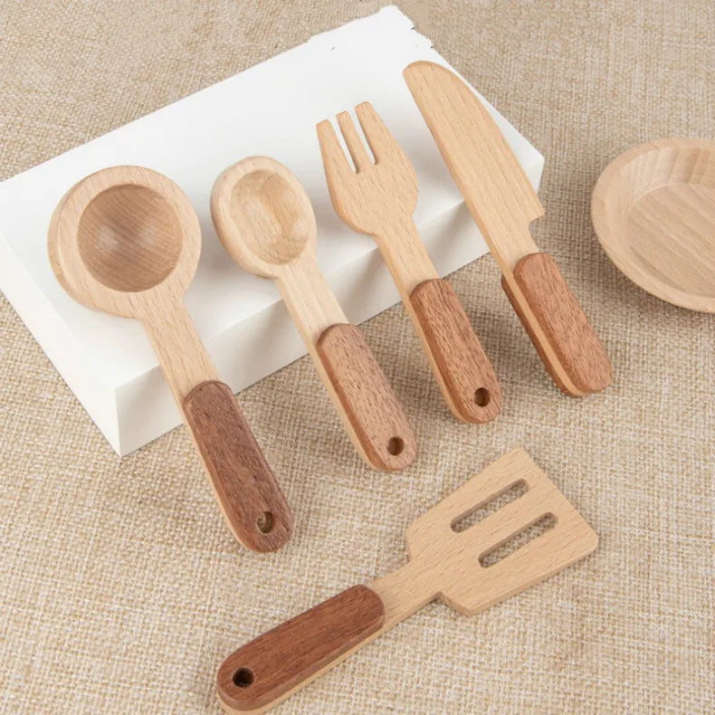 Wooden Kitchen Cookware Play Set