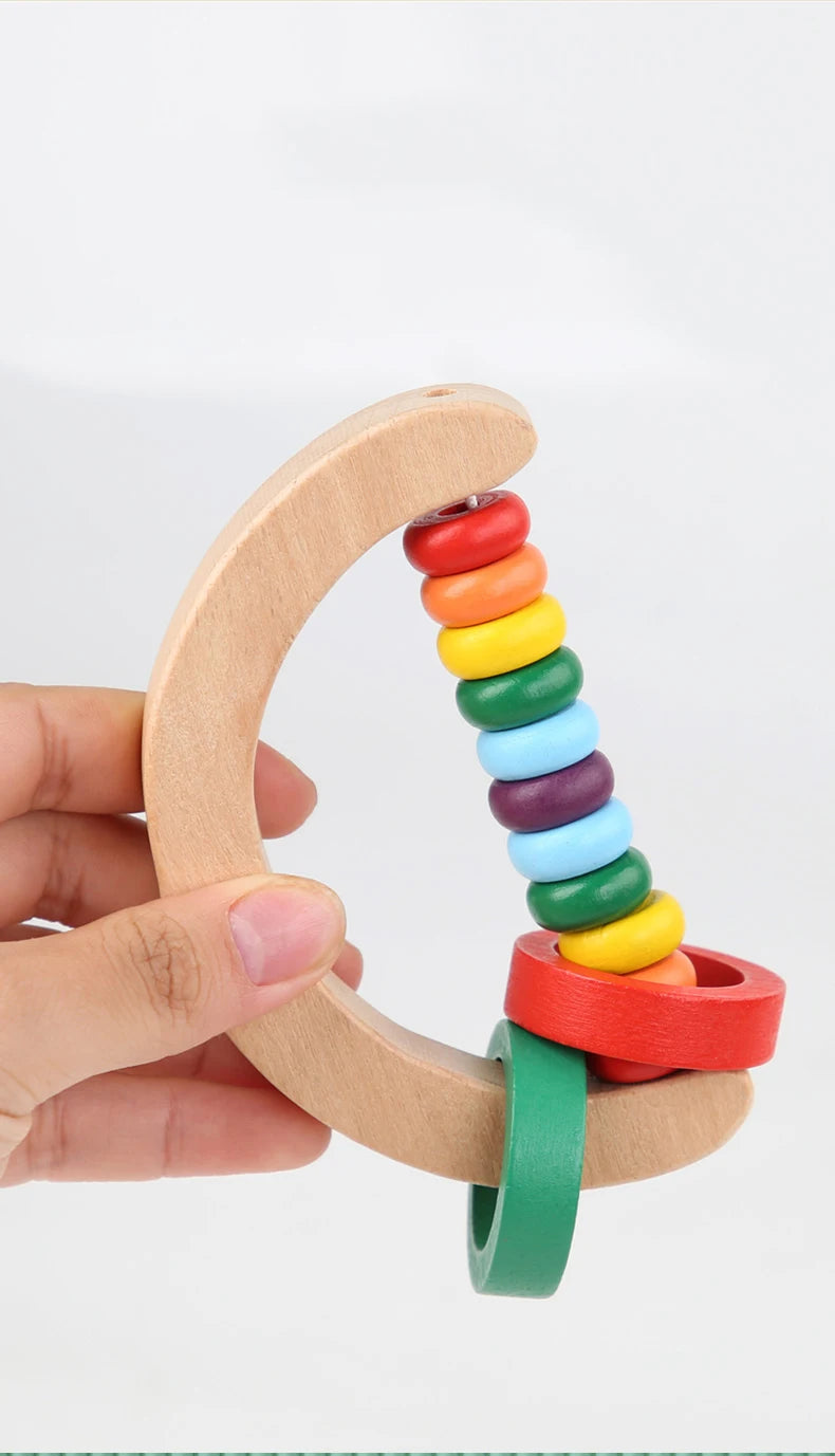 Rainbow Wooden Rattle