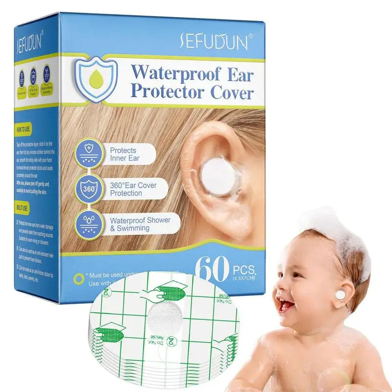 60 Pieces Baby Shower Ear Stickers - Waterproof Ear Protectors