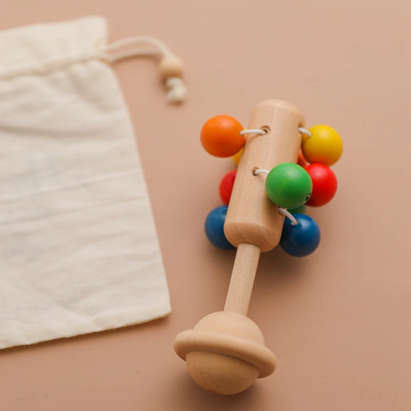 Jingle Wooden Baby Rattle