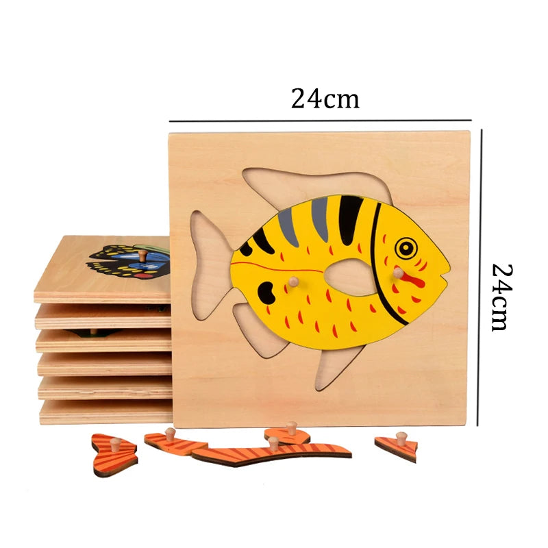 Montessori Wooden Fly Puzzle