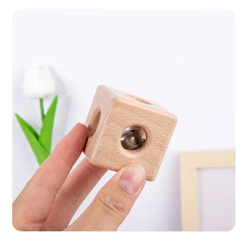 Montessori Wooden Cube with a Bell