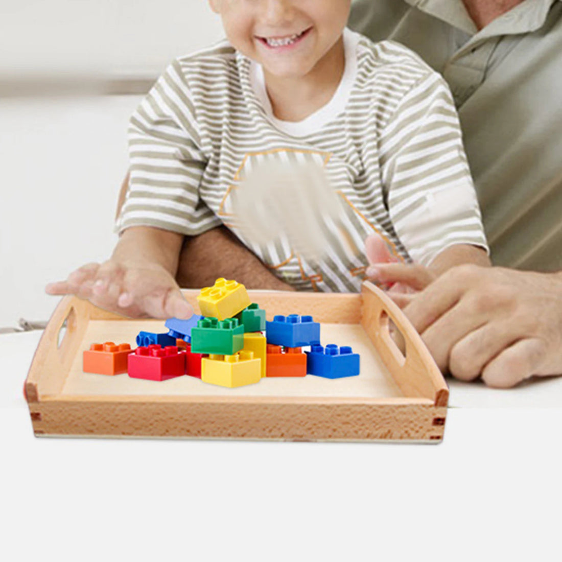 Wooden Montessori Tray with Handle (Set of 3)
