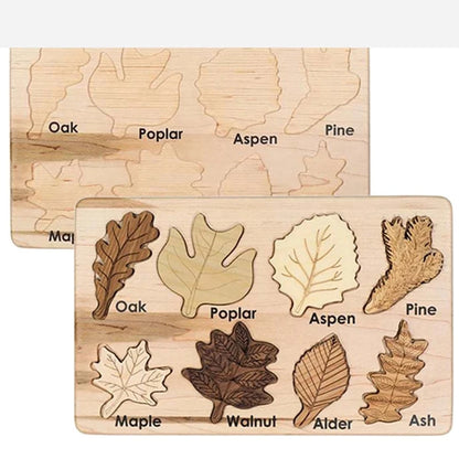 Montessori Wooden Leaf Puzzle