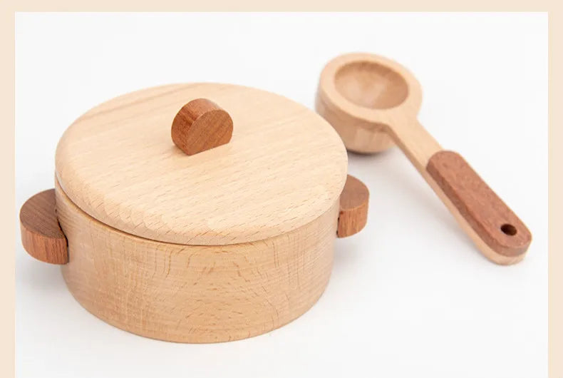 Wooden Kitchen Cookware Play Set