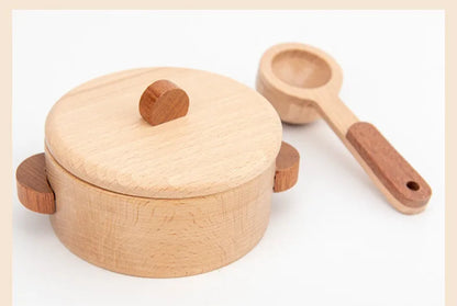 Wooden Kitchen Cookware Play Set