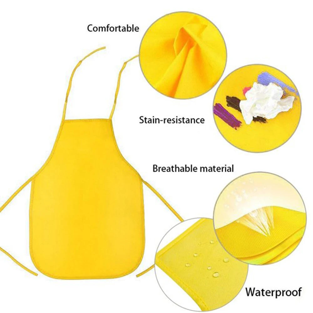 12pcs Kids Non-woven Waterproof Apron