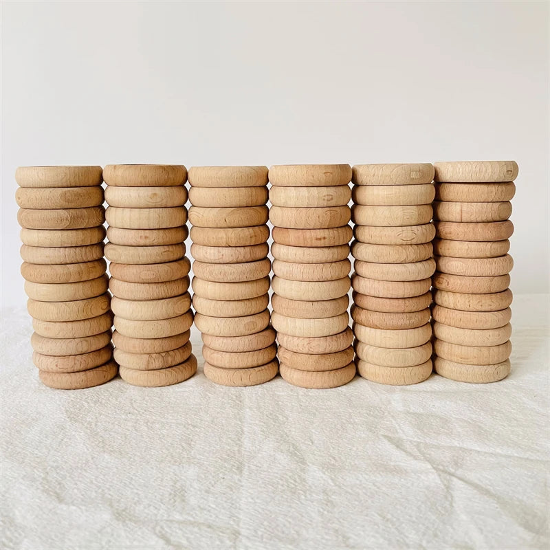 Rainbow Colored Wooden Rings Coins