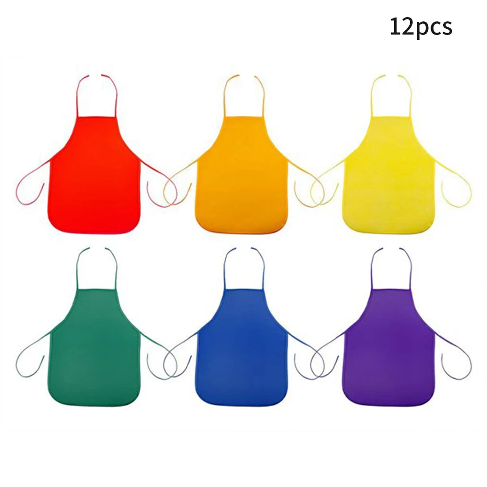 12pcs Kids Non-woven Waterproof Apron