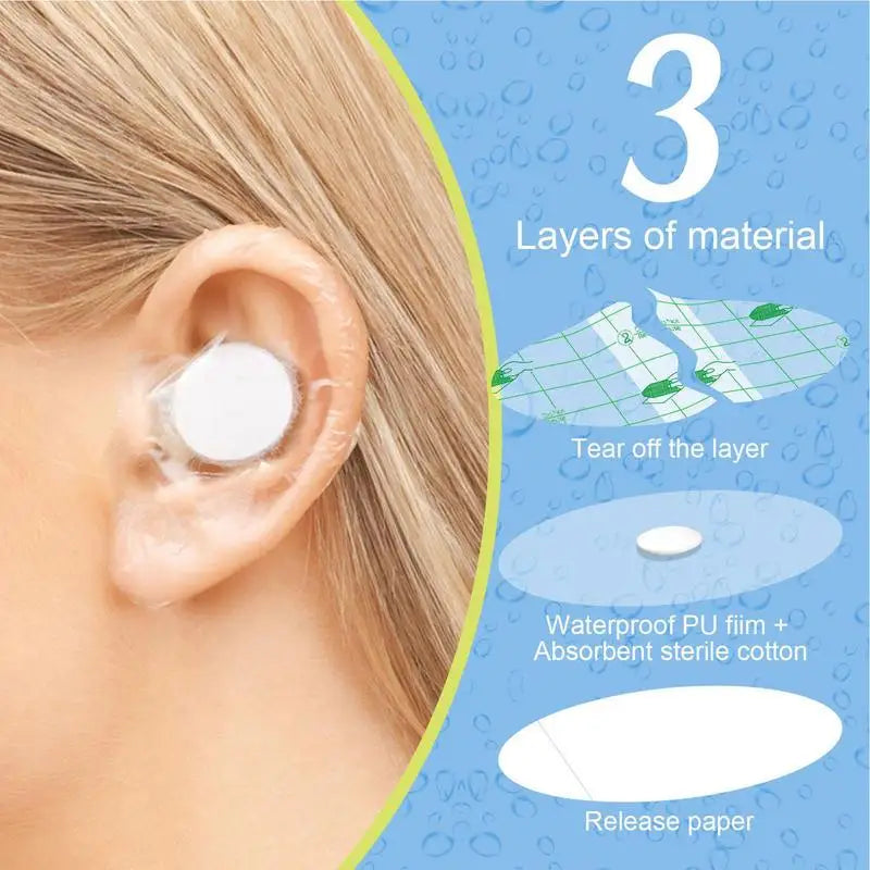 60 Pieces Baby Shower Ear Stickers - Waterproof Ear Protectors