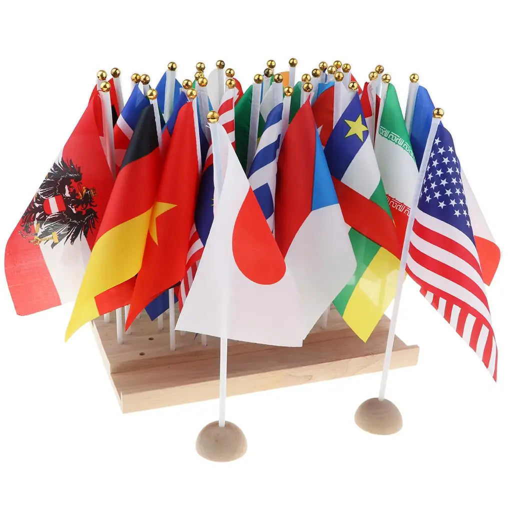 Montessori 36 Countries Flags with Stand