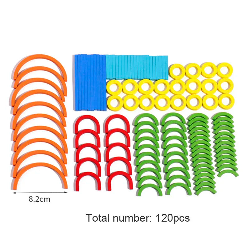 Wooden Creative Sticks And Rings Puzzle