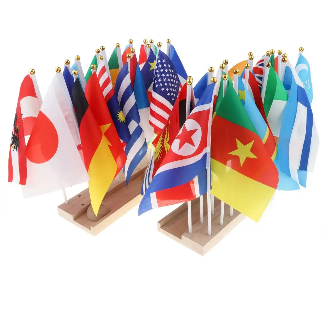 Montessori 36 Countries Flags with Stand