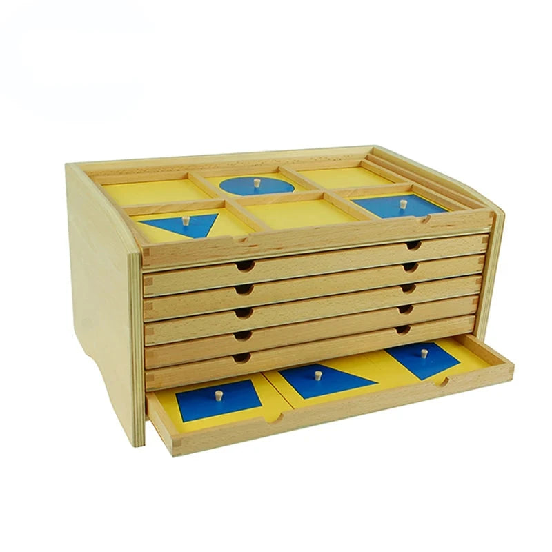 Montessori Geometric Cabinet With 35 Insets