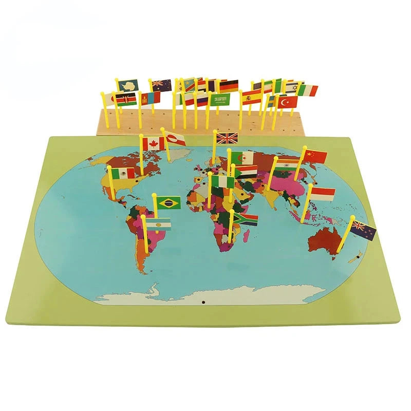 Montessori Wooden Flags of the World