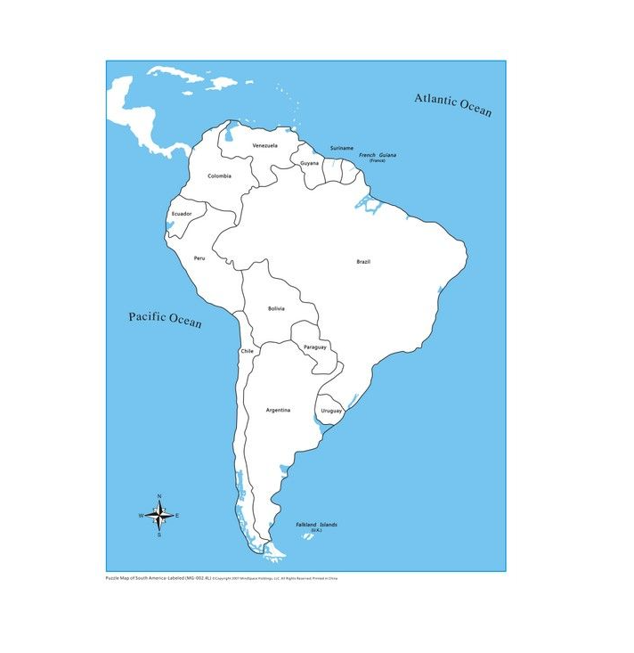 Labeled South
America Control
Map