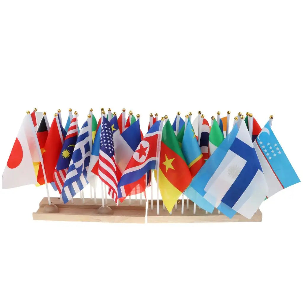 Montessori 36 Countries Flags with Stand