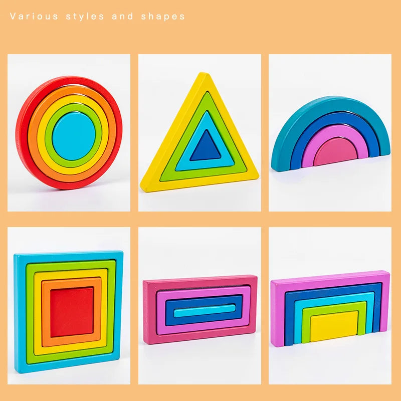 Montessori Rainbow Stacking Blocks