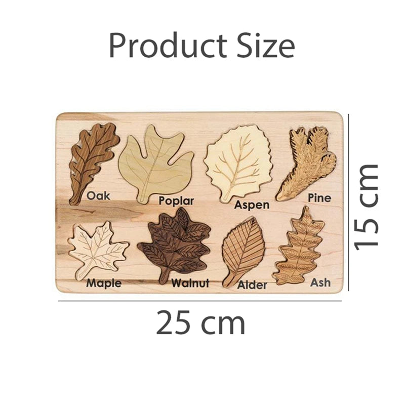 Montessori Wooden Leaf Puzzle