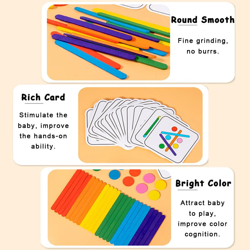 Kids Rainbow Stick Puzzle