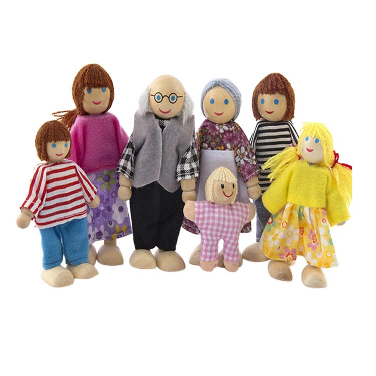 Happy Family Doll Toys - Wooden                   (set of 6)