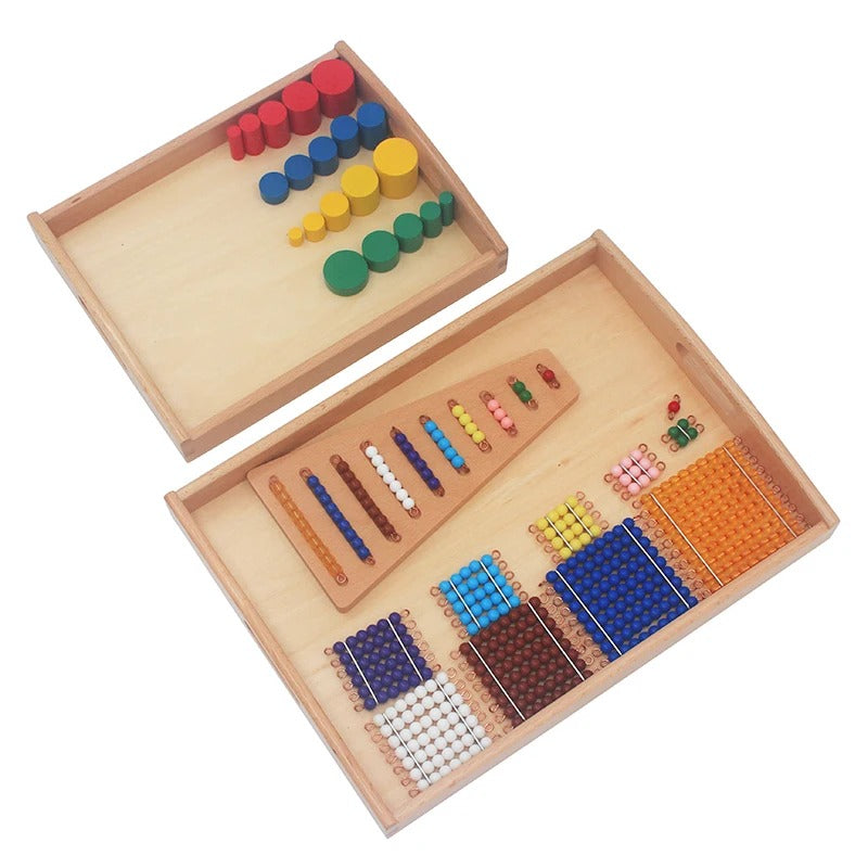 Wooden Montessori Tray with Handle (Set of 3)