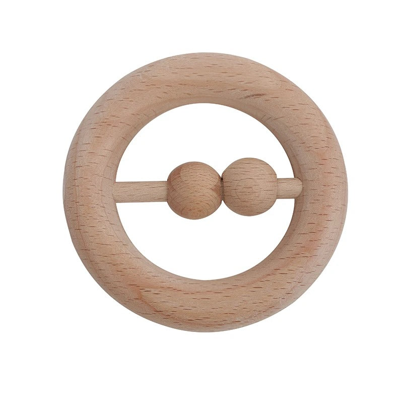 Wooden Ring With Beads Rattle